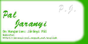 pal jaranyi business card