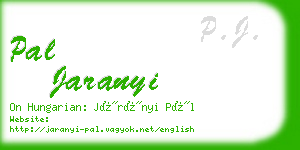 pal jaranyi business card